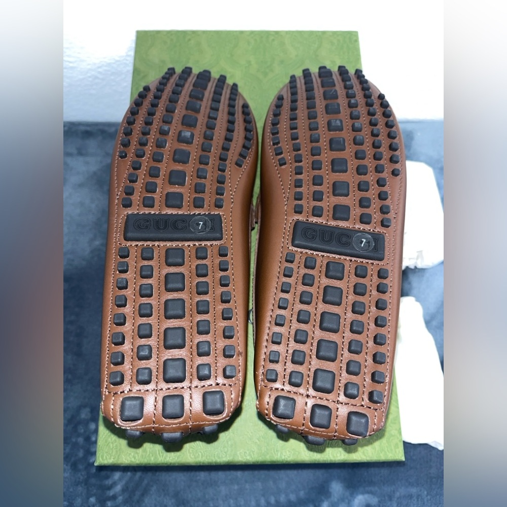 Brand New Gucci Men’s GG Supreme Clove Calf Soft Loafers Brown Size 7 (US 7.5) - Picture 9 of 10